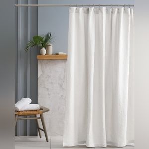 Luxe shower curtain or liner waterproof microfiber with grommets 70" white
